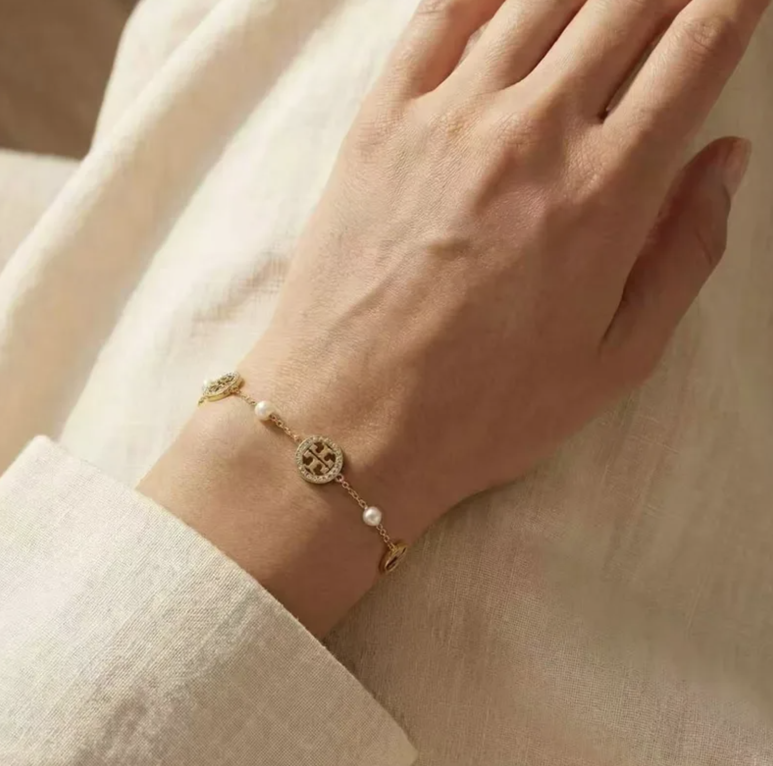 Letter Zircon Bracelet for Women in Stainless Steel