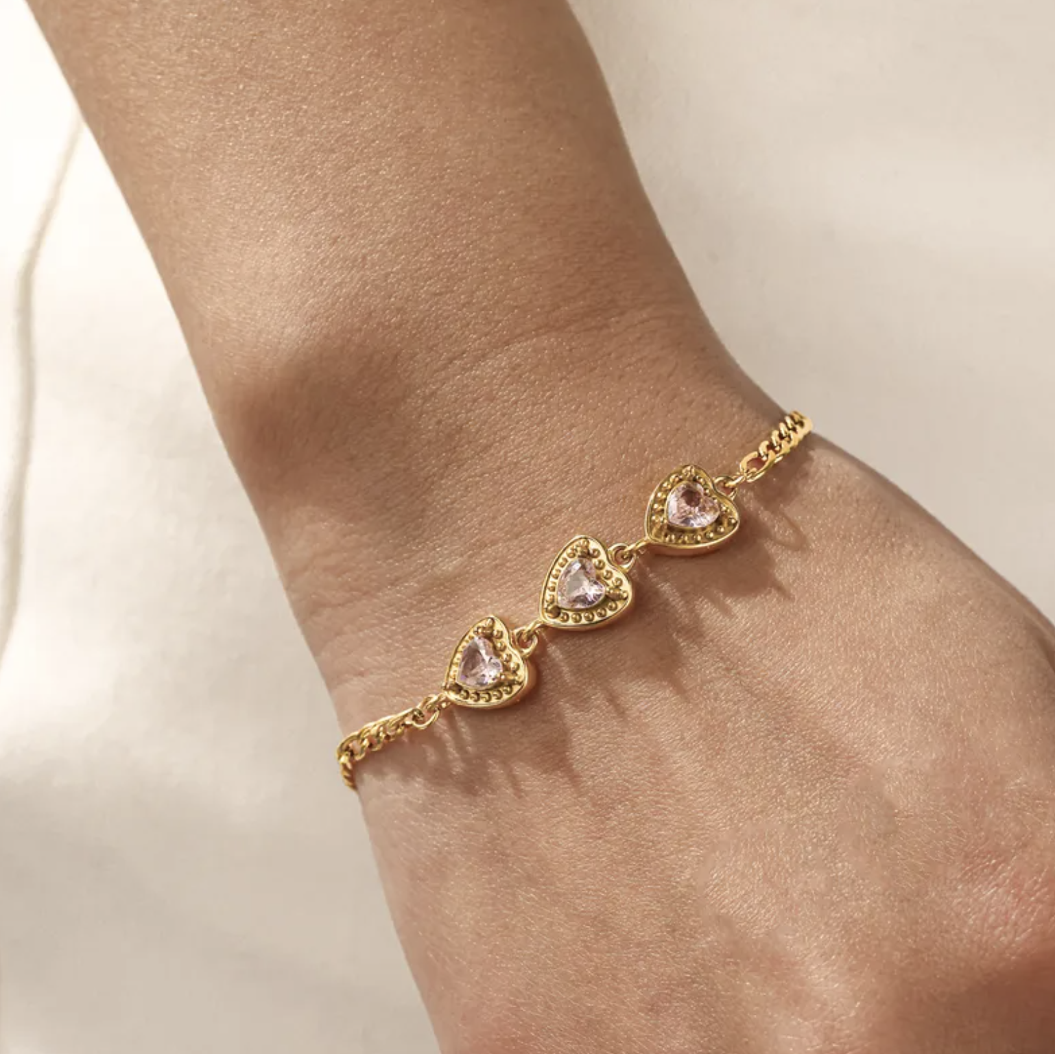 Round Rhinestone Bracelet for Women in Stainless Steel