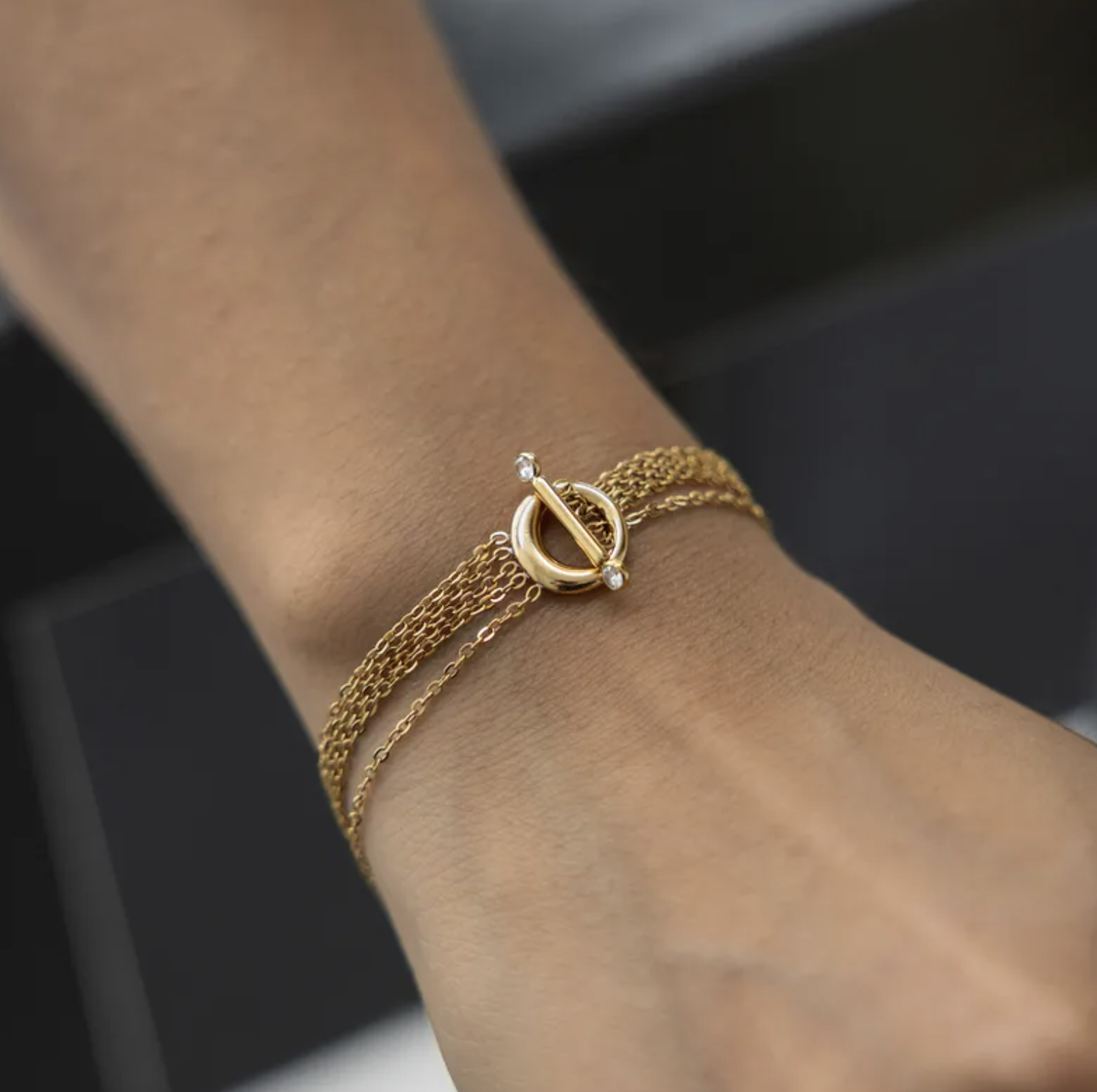 Geometric Zircon Bracelet for Women in Stainless Steel