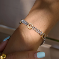 Geometric Zircon Bracelet for Women in Stainless Steel