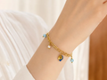Cherry Pearl Beaded Bracelet for Women in Stainless Steel